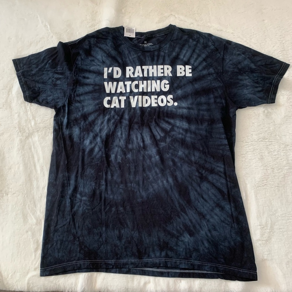Mad engine mens t-shirt I’d rather be watching cats videos